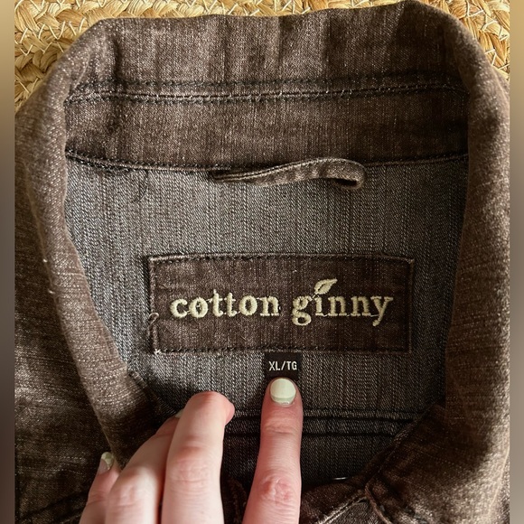 **TRADED** Cotton Ginny Brown Denim Jacket - Picture 2 of 2